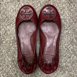Tory Burch Reva Flat - Burgandy Leather, size 7.5